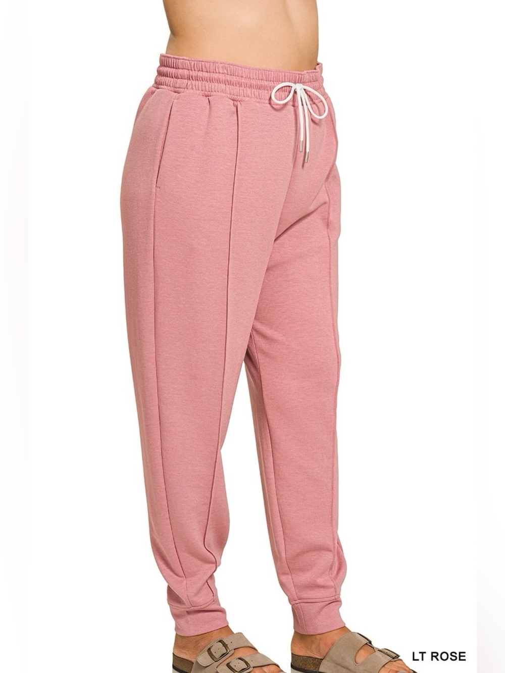Zenana Outfitters LT Rose Track Joggers - Dusty Pink